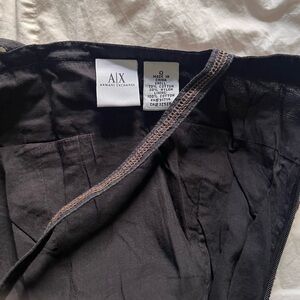 A|X Armani Exchange Black Drop Waist Cotton Dress with Contrast Stitching